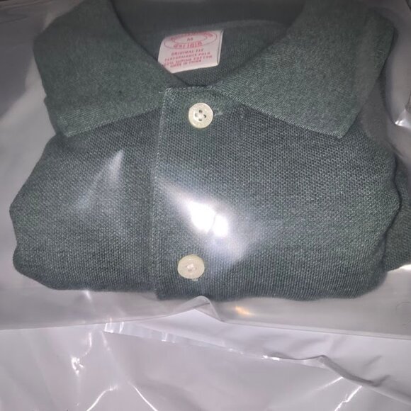 Brooks Brothers Supima Cotton Performace Polo Shirt Size Medium Olive Green - Picture 8 of 8
